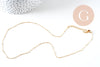Collier Chaine fine dorée satellite cube cuivré doré 16K 1.2 mm -45cm, x1 (G0634)