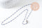 Collier Chaine satellite acier 304 inoxydable platine résine bleu complète 2mm/45cm, x1 (G1216)