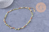 Collier Collier Chaine fantaisie perle rocaille laiton doré 18k 2mm 40.5cm, x1 (G3963)
