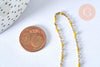 Collier Collier Chaine laiton doré 18k fantaisie résine jaune 2mm 40cm, x1 G3487