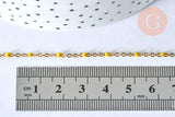 Collier Collier Chaine laiton doré 18k fantaisie résine jaune 2mm 40cm, x1 G3487