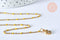 Collier Collier Chaine laiton doré 18k fantaisie résine jaune 2mm 40cm, x1 G3487