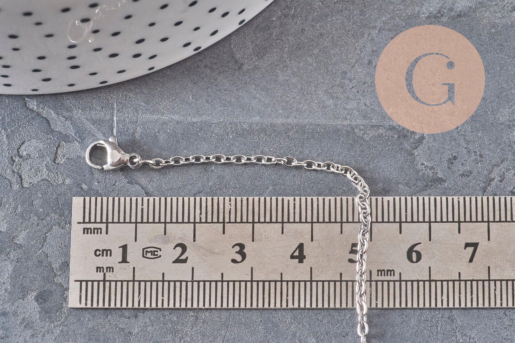 Collar cadena forzada acero inoxidable platino 2mm/37.8cm, x1 VÁLIDO