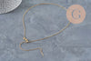 Adjustable 304 stainless steel gold IP 2mm/51cm curb chain necklace, x1 (G11257)
