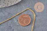Collar cadena satélite hierro y latón dorado 81.5cm, x1 (G11228)