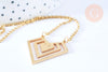 Collier losange acier inoxydable doré 14k 43cm,idée cadeau anniversaire, x1 (G7140)