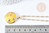 Collier Collier médaille étoile émaillée doré 304 inoxydable émaillé 45-50mm, x1 (G7647)