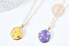 Collier Collier médaille étoile émaillée doré 304 inoxydable émaillé 45-50mm, x1 (G7647)