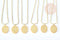 Collier médaille gravée ovale signe astrologique acier 304 inoxydable doré 30x20mm, x1 (G7648)