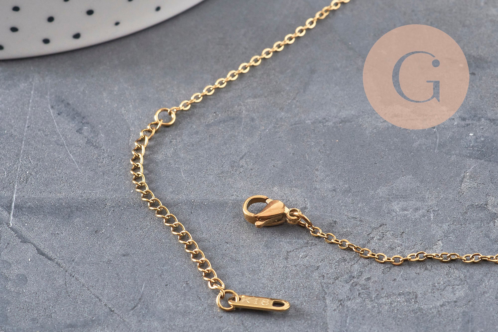 Collier pendentif locket lune & étoiles personnalisable acier 304 inoxydable doré, x1 (G11076)