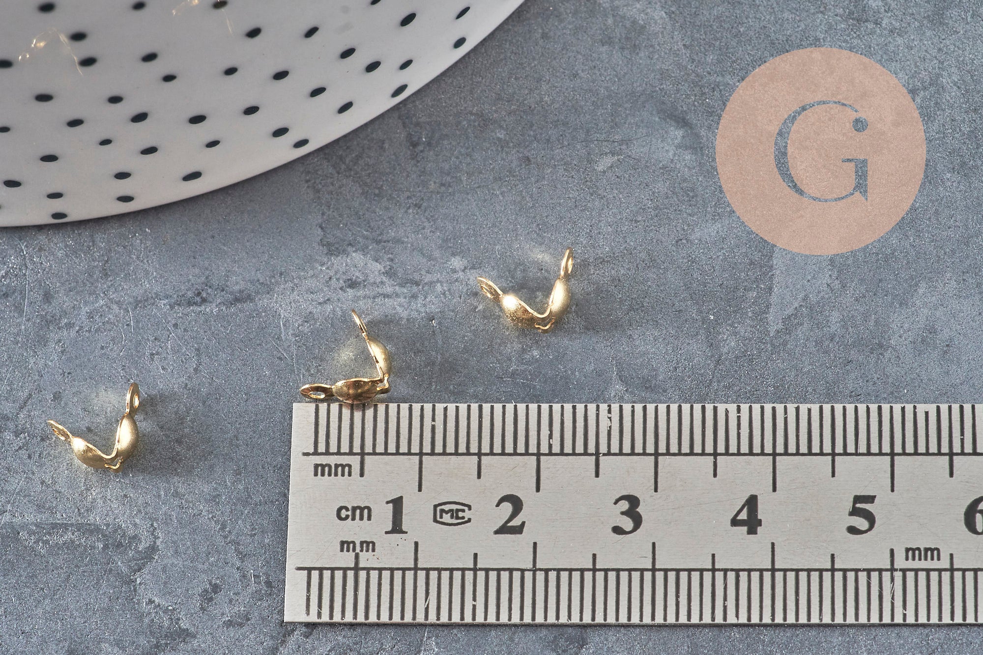 Connecteurs chaîne boule acier doré 7.5mm pour bijoux, lot de 10.
