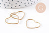 Connecteur coeur laiton brut 18mm, x10 (G10261)