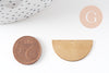 Connecteur demi-cercle laiton brut 1 trou, connecteurs, pendentif géométriques 30x15.5mm, x5 G3126