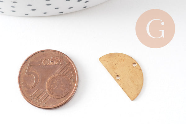 Connecteur demi-cercle laiton brut, connecteurs, laiton brut, pendentif géométriques 19mm, x5 G2566