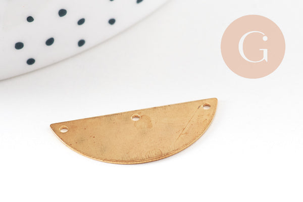 Connecteur demi-cercle laiton brut, connecteurs, laiton brut, pendentif géométriques création bijoux, 27mm, x5 G3231