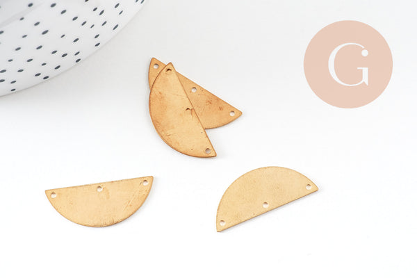 Connecteur demi-cercle laiton brut, connecteurs, laiton brut, pendentif géométriques création bijoux, 27mm, x5 G3231