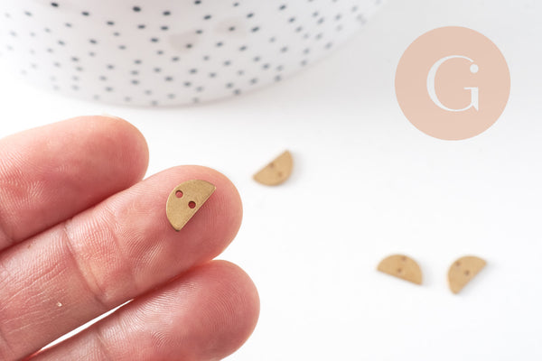 Connecteur demi-cercle laiton brut, connecteurs, laiton brut, pendentif géométriques création bijoux, x 10, 10x5mm, 19mm,G3125