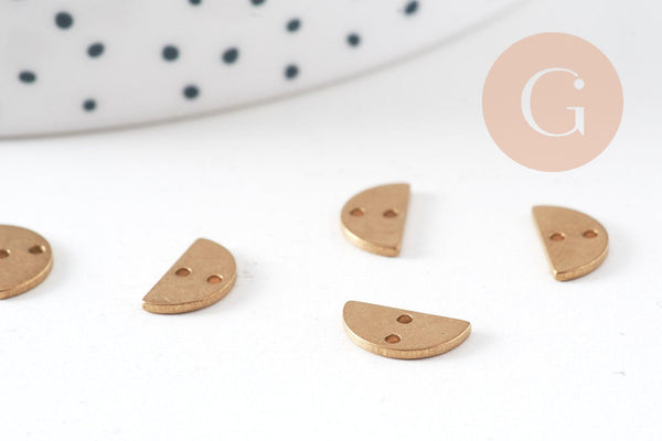 Connecteur demi-cercle laiton brut, connecteurs, laiton brut, pendentif géométriques création bijoux, x 10, 10x5mm, 19mm,G3125