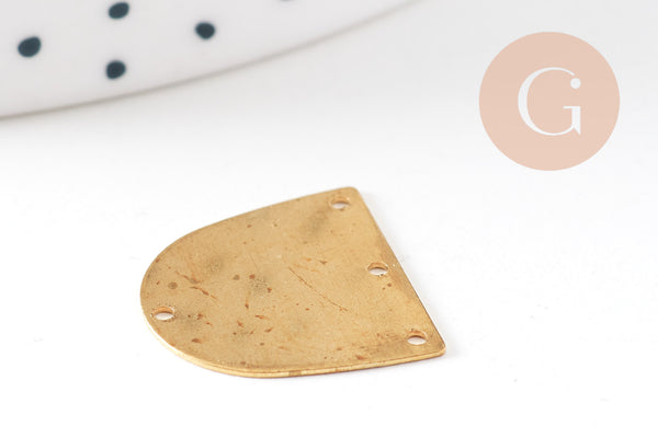 Connecteur demi-cercle laiton brut, connecteurs, pendentif géométriques création bijoux,19mm, x5 G2565