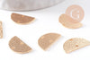 Connecteur demi-cercle texturé laiton doré 18K 15.5mm, x2 (G10385)
