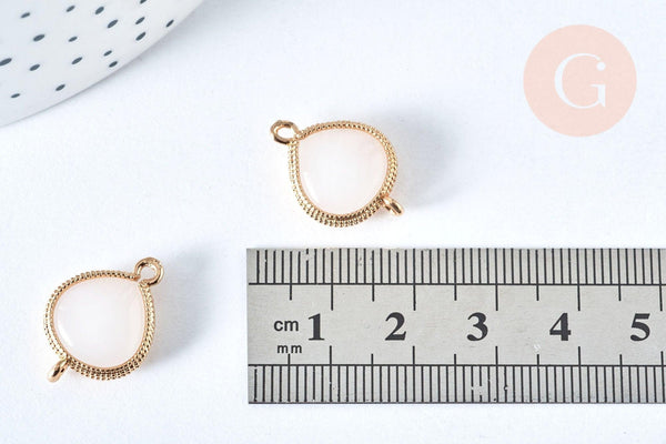 Connecteur goutte cristal verre laiton doré 19mm, x1 (G6972)