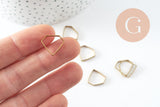 Connecteur hexagone laiton brut 15mm, pendentif géométrique création bijoux, x10 (G2761)