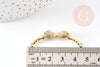 Connecteur léopard laiton doré et strass 42mm, pendentif qualité doré, création bijou luxe, x1 G2887