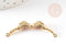 Connecteur léopard laiton doré et strass 42mm, pendentif qualité doré, création bijou luxe, x1 G2887