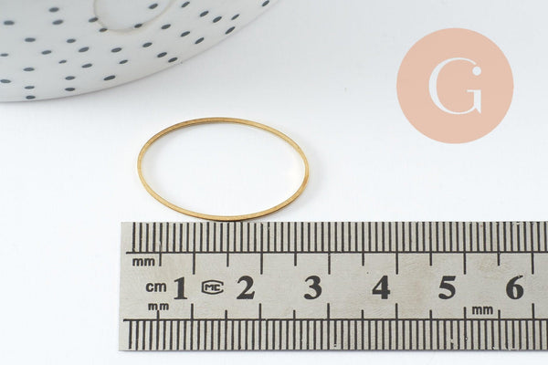 Connecteur ovale laiton brut 26.2mm,pendentif géométriques création bijoux, x20 (G2374)