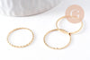 Connecteur rond strié en laiton doré 24K 20mm, x5 (G10388)