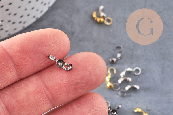 Connecteurs argentés dorés bronze, x5Gr (G1109)