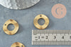 Connecteurs cercle texturé laiton brut percé 20mm,pendentif géométriques création bijoux, x5 (G2760)