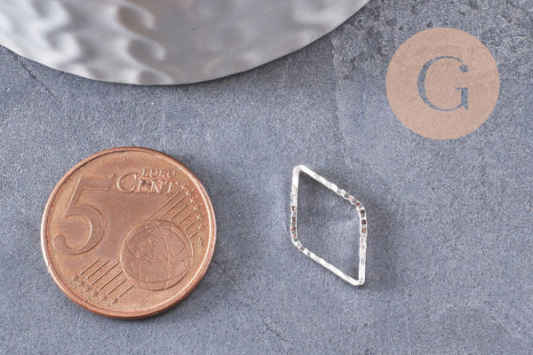 Connecteurs losange laiton doré blanc, pendentif géométriques,laiton doré,16mm, x5 (G2745)