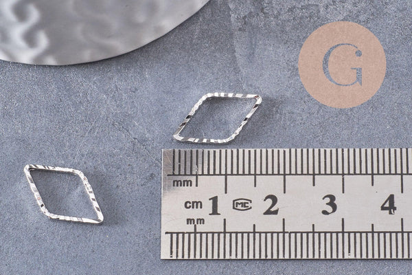 Connecteurs losange laiton doré blanc, pendentif géométriques,laiton doré,16mm, x5 (G2745)