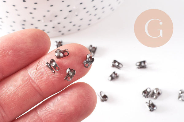 Connecteurs noir fer metalgun 6mm, x5gr (G1682)