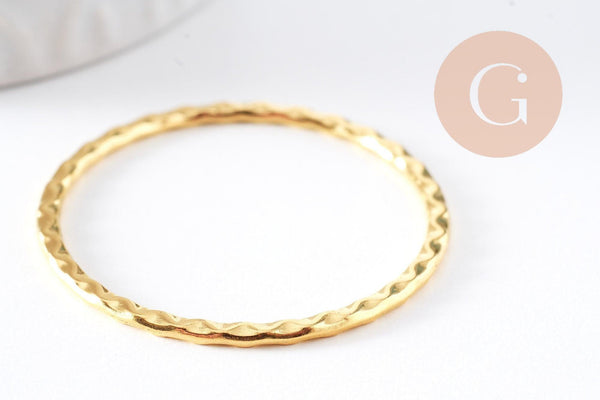 Connecteurs rond texturé zamac doré 38.5mm, x10 (G10335)