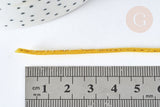 Cordon Jaune poussin fil doré métallisé en queue de nylon 1,5mm, cordon satiné création bijoux, x1 mètre G7469