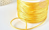 Cordon Jaune poussin fil doré métallisé en queue de nylon 1,5mm, cordon satiné création bijoux, x1 mètre G7469