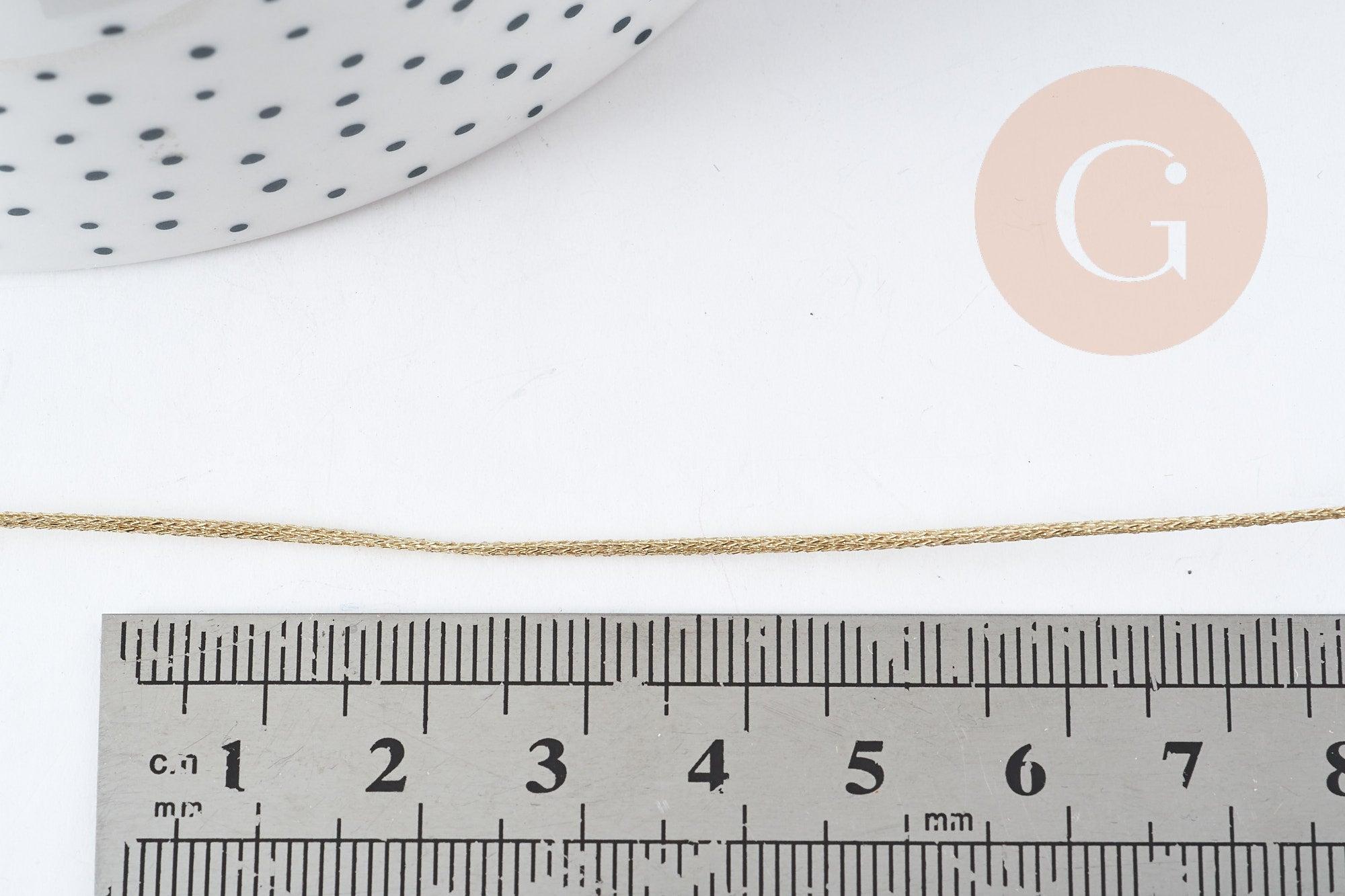Cordon Métallique doré clair polyester 1mm, x1 mètre (G9094)