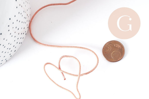 Cordon Polyester métal rigide vieux rose 2mm,création pour scrapbooking, x 1M G9003