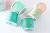 Cordon Vert Métallisé 4 nuances polyester 0.8mm, cordon métallisé pour bijoux, x1 mètre (G10504)