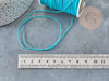 Cordon bleu turquoise tressé polyester 0.8mm, x1 mètre (G3796)
