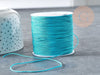 Cordon bleu turquoise tressé polyester 0.8mm, x1 mètre (G3796)