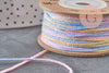 Cordon coton multicolore pastel 1mm, x5 mètre (G11330)