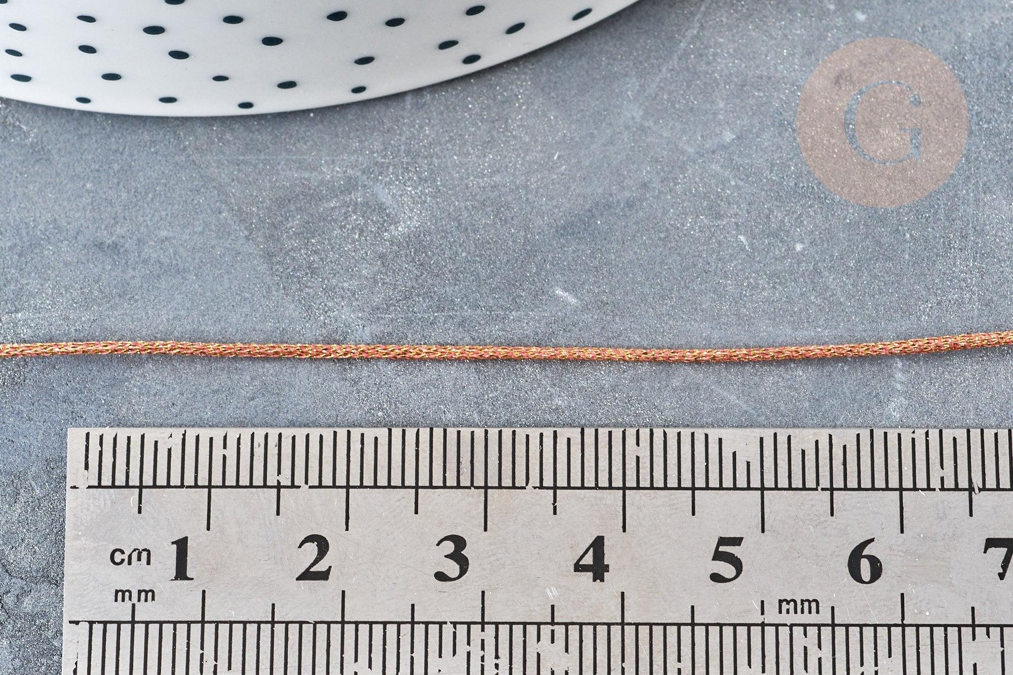 Cordon cuivre métalisé tressé cuivre polyester 1mm, x1 mètre (G8171)
