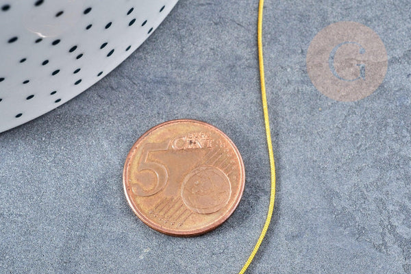 Cordon doré tressé polyester 0.5mm, cordon fil de jade pour bijoux, x1 mètre G8453