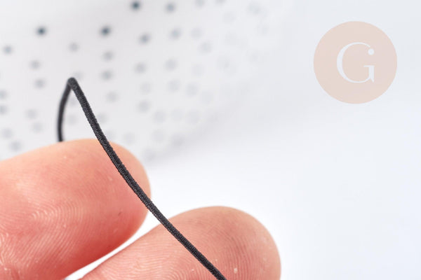 Cordon élastique Polyester rond noir 0.7mm, x 5mètres (G8312)