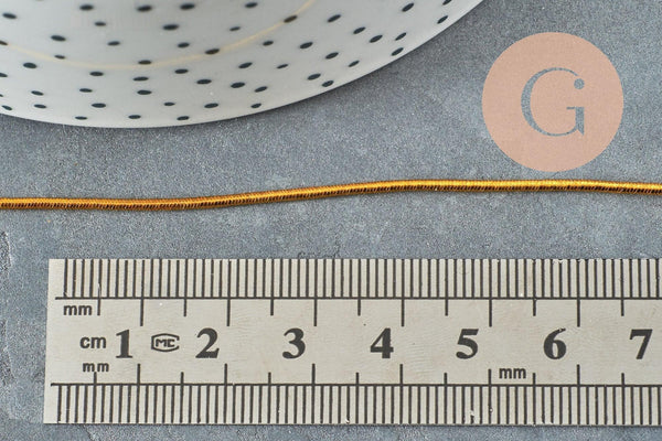 Cordon élastique doré nylon 1mm, x1 mètre (G1478)