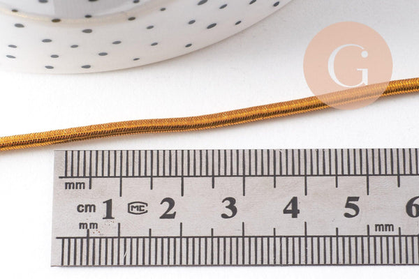 Cordon élastique doré nylon 2.5mm, x1 mètre (G10517)