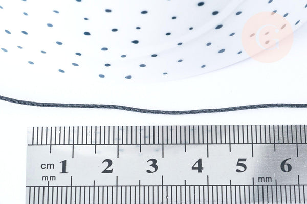 Cordon élastique noir 1,2mm, cordon élastique nylon pour création bijoux, les 5 mètres G6974